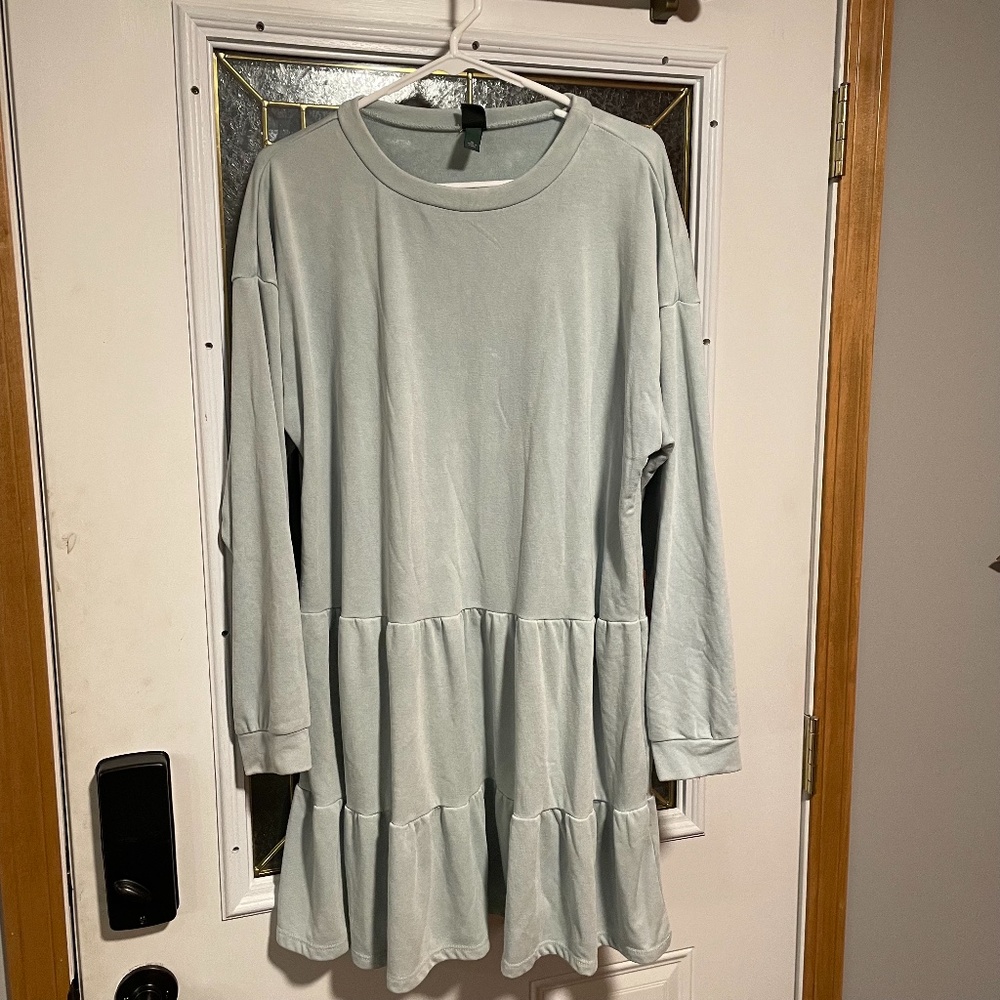Mint long sleeve dress
